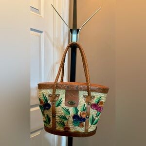 ✨ Patricia Nash Straw Wicker Tote – Preloved & Unique ✨
